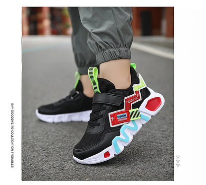 Yellow Boys Basketball Shoes Soft Non-slip Kids Sneakers Thick Sole Children Sport Shoes Outdoor Girls Trainer Basketball