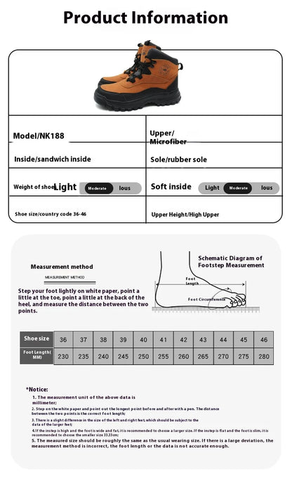 New fashion high-top anti-smashing and anti-puncture safety shoes steel toe toe wear-resistant work shoes men's protective shoes