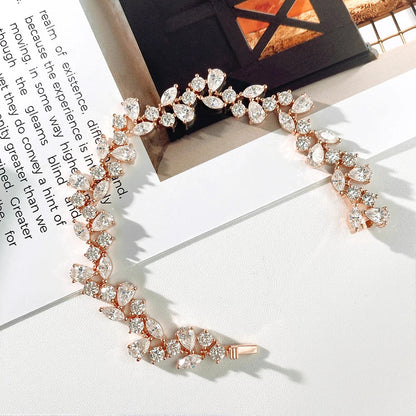 Marquise/Pear Cut Full Moissanite Bracelet For Woman S925 Silver 18K Gold D Color Lab Diamond Bracelet Fine Jewelry