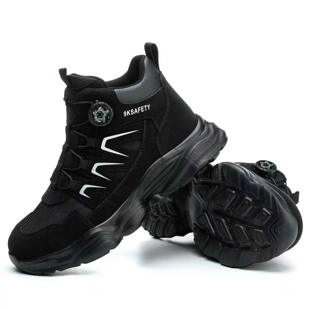Work Boots Men Anti Smash Anti Piercing Steel Toe Safety Shoes Lightweight Breathable Work Boots Industrial Construction Boots