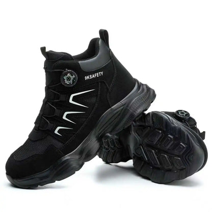Work Boots Men Anti Smash Anti Piercing Steel Toe Safety Shoes Lightweight Breathable Work Boots Industrial Construction Boots