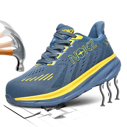 New Men Safety Shoes Work Shoes Anti-impact Steel Toe Sneakers Steel Wear-resistant Protective Breathable Sneakers Construction
