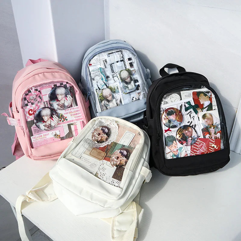 Cute Mini Backpack Women Kawaii Ita Bag Sweet Girl Transparent Rucksack DIY Personality Display Knapsack Lolita Shoulder Bag