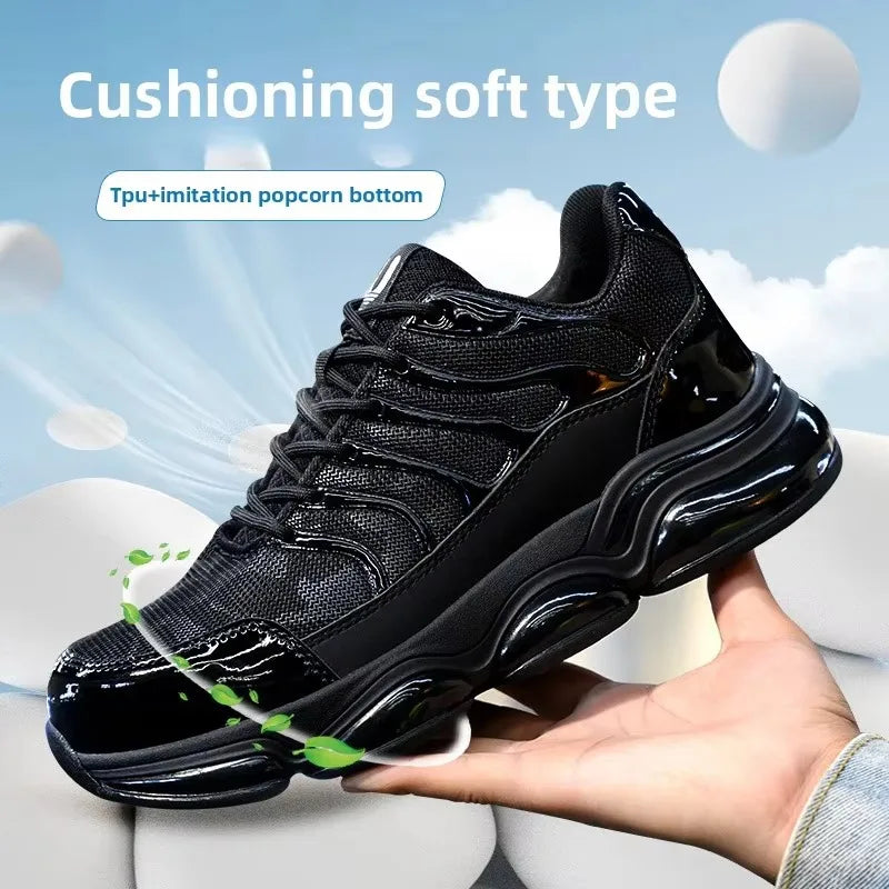 Anti Smashing Anti Piercing Lightweight  Breathable Dirt Resistant Thick Sole  Cushioning  Soft Steel Toe Cap Safety Shoes