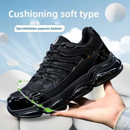 Anti Smashing Anti Piercing Lightweight  Breathable Dirt Resistant Thick Sole  Cushioning  Soft Steel Toe Cap Safety Shoes