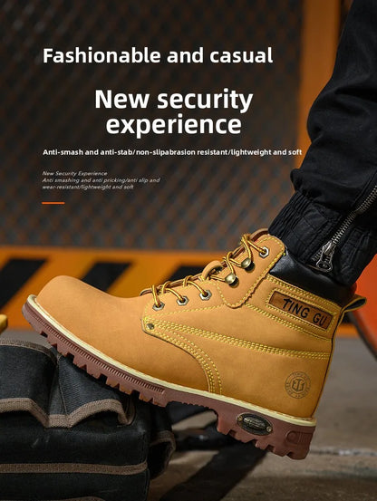 Four Season Labor Protection Shoes Anti Smashing Anti Piercing Steel ToeCap Anti Slip SafetyShoesWear-resistant Protective Shoes