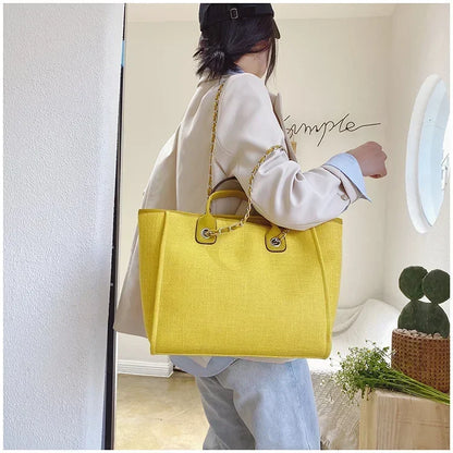 Fashion Make Up Designer Big Women's 2025 New Korean Fashion Casual Large Capacity Shoulder Crossbody Chain Tote Bag