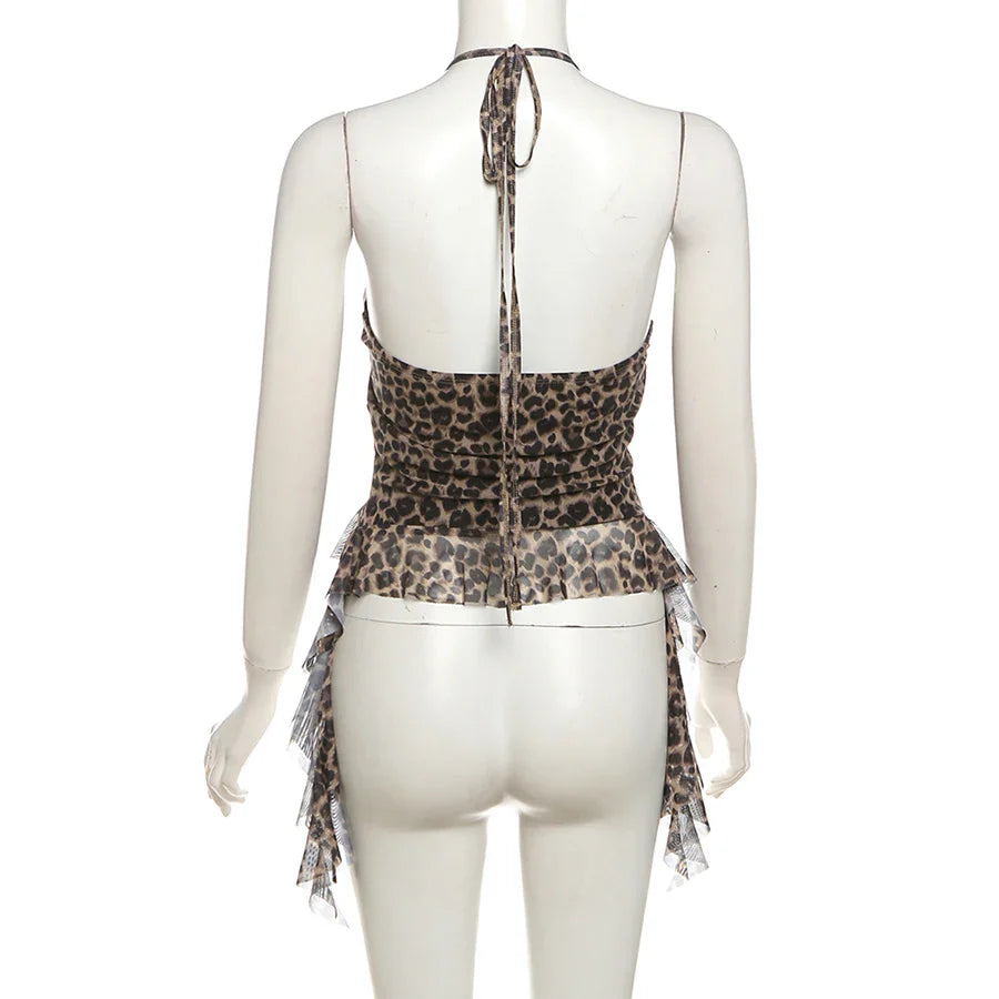 Hip-hop Summer New Sweet Gentle Cute All-match Fashionable Cool High Street Cool Sexy Women's Thin Backless Halter Vest