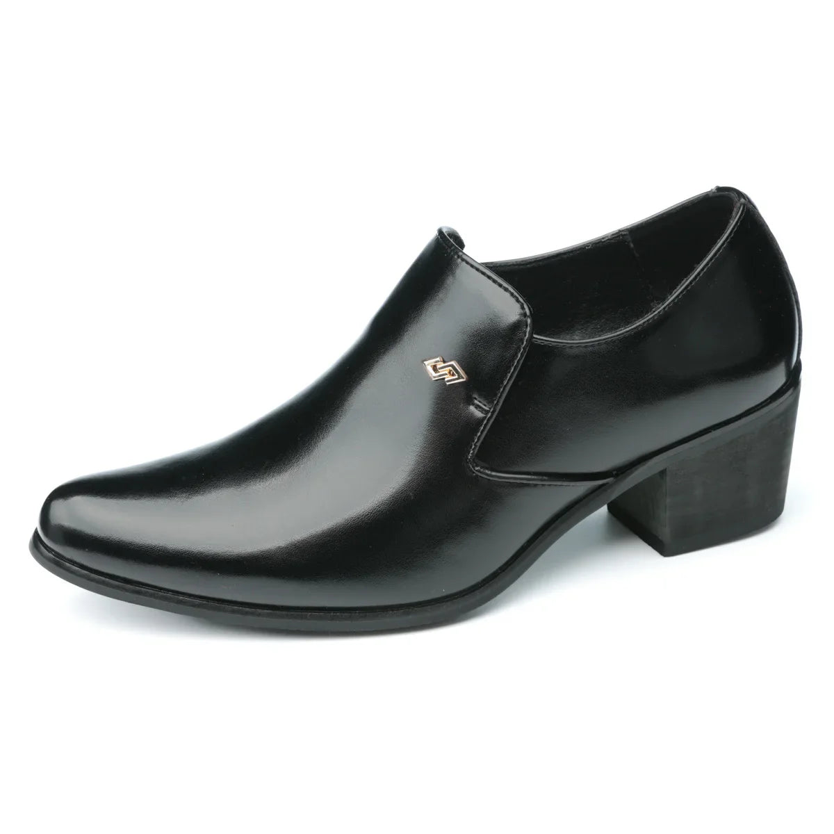 Premium leather men shoes slip on loafers European brand business casual wedding party plaid design height increasing