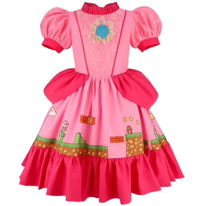 Summer Girls Princess Dress Vedio Game Movie 2026 New Girl Peach Dressup Ball Gown birthday Costume Kid Cute Clothing 2-10Y