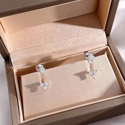 Certified All Moissanite Drop Earrings for Women Sparkling Birthday Gift for Girls S925 Sterling Silver Plated 18K