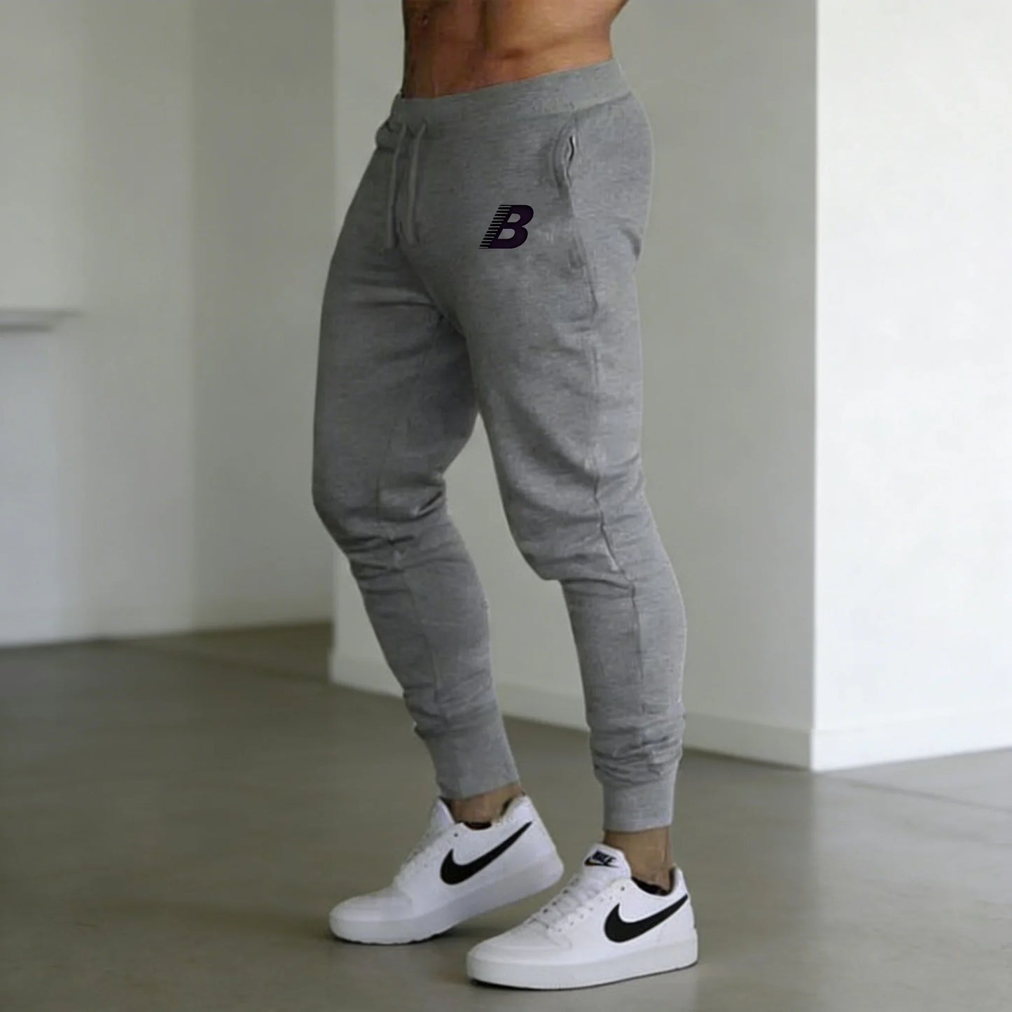 New Men's Letter B print Casual Sports Pants Running Workout Jogging Long Pants Gym Sport Trousers for Men Jogger Sweatpants
