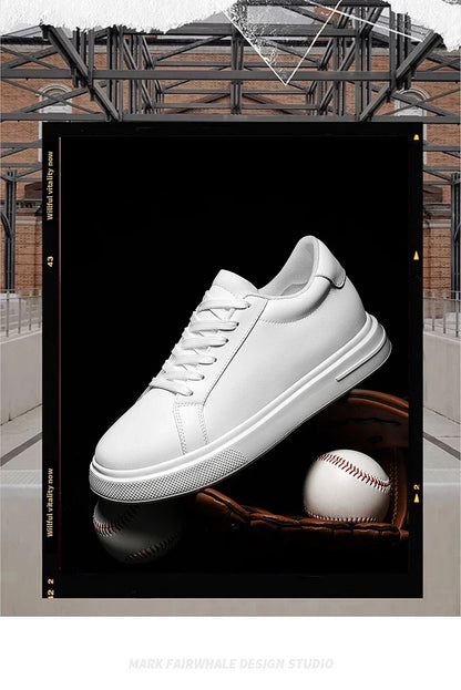 New  Men's Sneakers Elevator Shoes Heightening Height Increase Insole 6-10CM High Heels Shoes Leather Sport Shoes Men Shoes