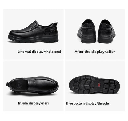 Golden Camel Men's Shoes 2026 New Business Casual Soft Sole Leather Shoes Brand Design Soft Soles Non-slip Velvet Warm Loafers