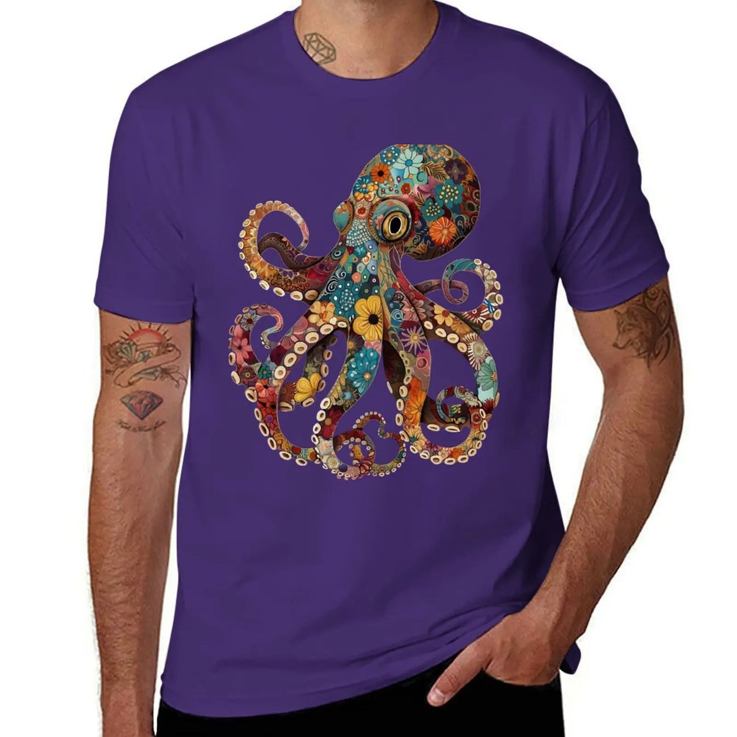 Full color octopus T-Shirt quick drying korean fashion summer tops Aesthetic clothing funny t shirts for men