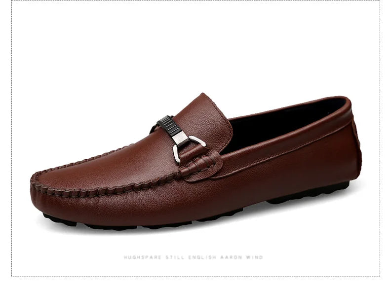 Summer Loafers Men Luxury Brand Moccasins Shoes Men Leather Loafers Shoes Slip on Non-Slip Working Office Loafers for Men