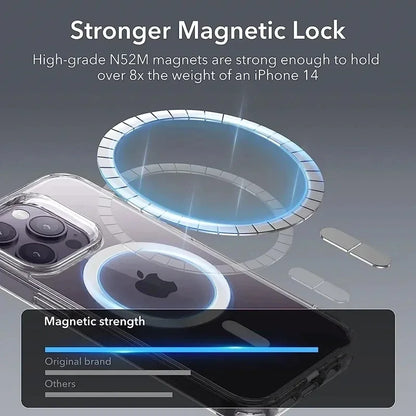 Clear Magnetic Phone Case For iPhone 14 11 12 13 15 Pro Max 13 Mini 14 15 Plus Magsafe Wireless Charge Silicone Shockproof Cover