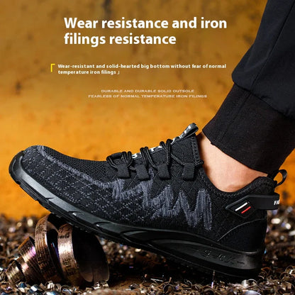 Light Breathable Sneaker Safety Shoes Steel Toe Shoes for Men Anti-slip Anti-impact Anti-puncture Outdoor Work Security Shoes