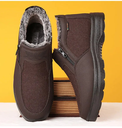 Winter high top men's cotton shoes with thick fleece, warm, waterproof, anti slip, oversized, unisex boots 38-48 boots for men