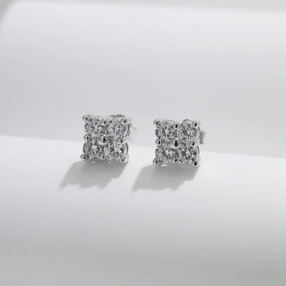 Simple D Color Moissanite 925 Sterling Silver Dazzling Lab Created Diamond Ideal Cut Stud Earrings For Women Jewelry