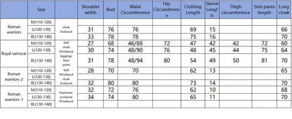 Children's Knight Costume Cosplay Performance Dress Party European Knight Armor Medieval Royal Castle Defender Armor