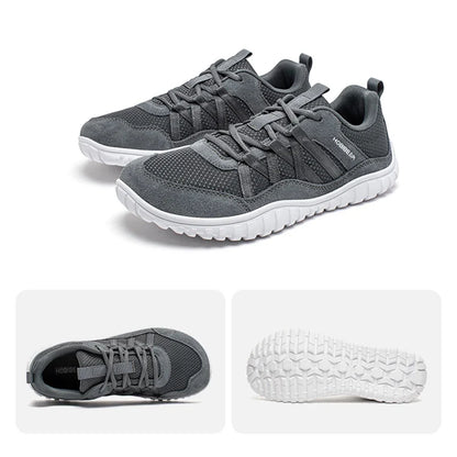 Unisex Wide Toe Sneakers Mesh Breathable Walking Shoes Non Slip Lace Up Sneakers
