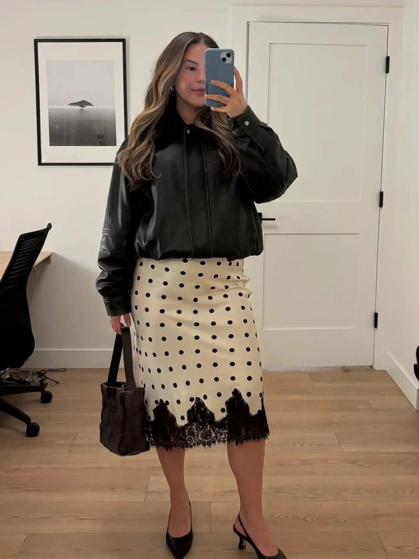 Women's Polka Dot Print Satin Skirt Sexy Lace Patchwork High Waist Skirts Chic Commute Street Party Lady Clothes for 2026 Summer