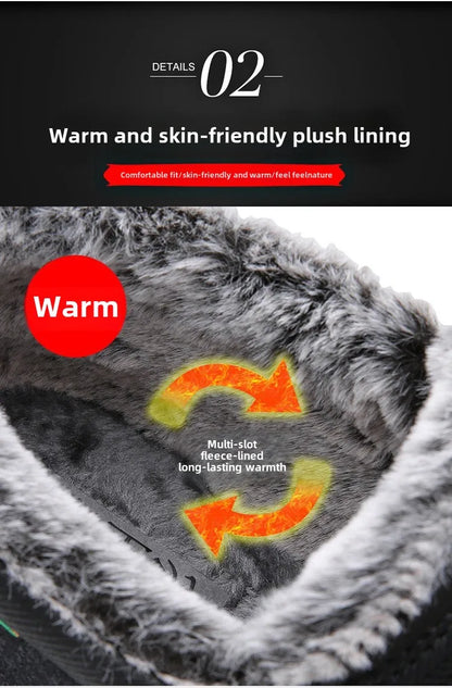 Winter high top men's cotton shoes with thick fleece, warm, waterproof, anti slip, oversized, unisex boots 38-48 boots for men