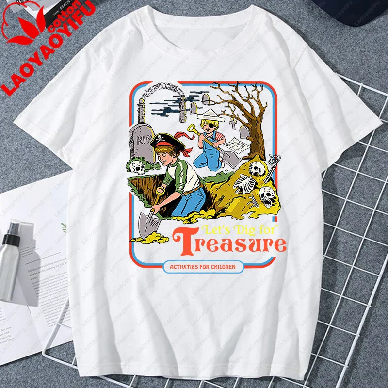 Let's Sacrifice Toby Horror Satanist Graphic Tops Unique Creative Cartoon Streetwear Unisex Scary Short-sleev Tee Ropa Hombre