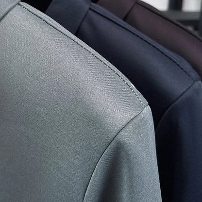 2025 Winter Men's Fashion New Collection with Velvet Long Sleeve T-shirt, Collar with Mulberry Silk and Wool Warmth POLO Sweater