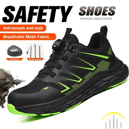 Fashion Safety Shoes Men Steel Toe Work Shoes Anti-smash Anti-puncture protection Construction Functional Shoes Men Work Boots