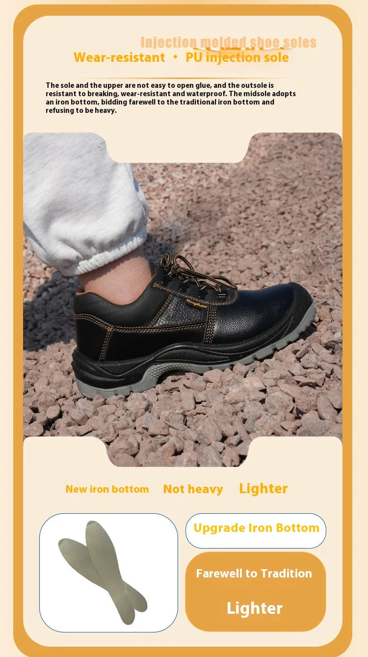 Anti-Smashing Anti-Piercing Labor Protection Shoes New Style Slip-Resistant Wear-Resistant Oil-Resistant Safety Work Footwear
