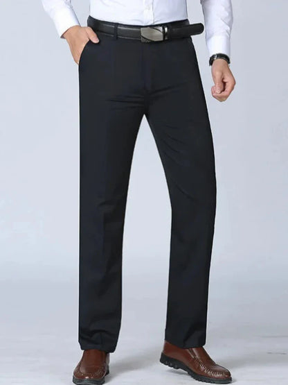 Mens Summer Thin Suit Pants Casual Autumn Thick 100% Cotton Classic Business Fashion Stretch Trousers Male Brand Clothes GOZBKF
