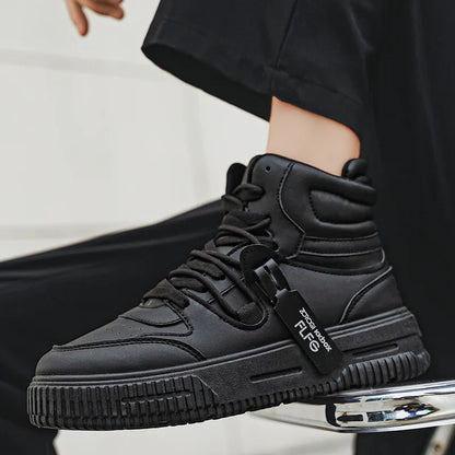 Novos Tênis Masculinos da Moda Confortáveis Macios Antiderrapantes Sola Resistente ao Desgaste Sapatos Casuais Masculinos Botas de Tornozelo Skate de Inverno Preppy