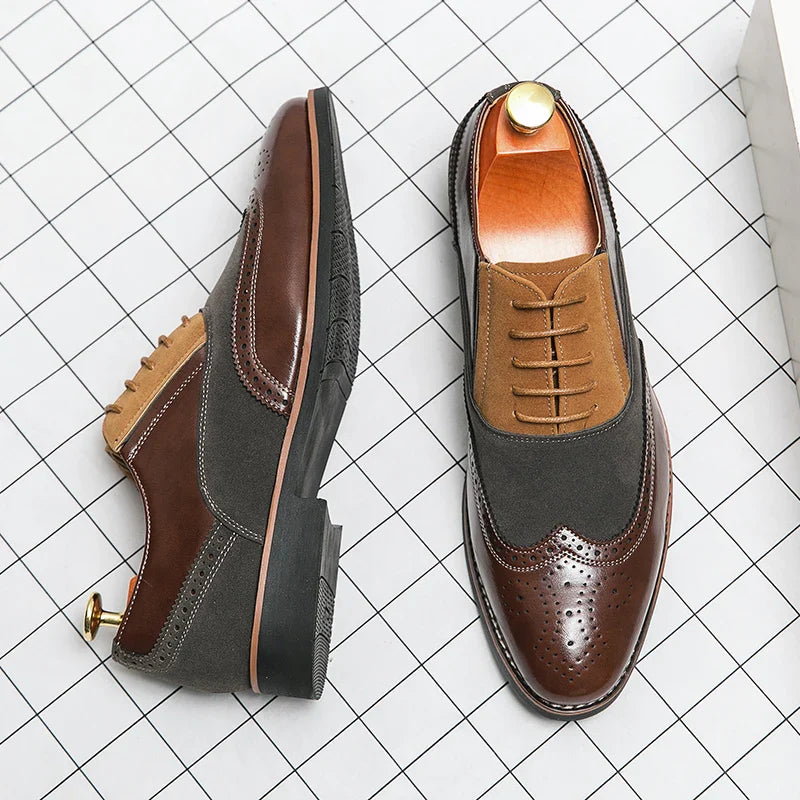 Retro Oxfords Shoes Men Classic Men's Dress Shoes Casual Business Social Brogues Shoes For Wedding