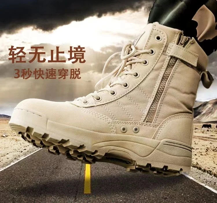 2026 New Winter Combat Boots Outdoor Wear-Resistant Hiking Men and Women Tactical Training Botas High Top Desert Shoes