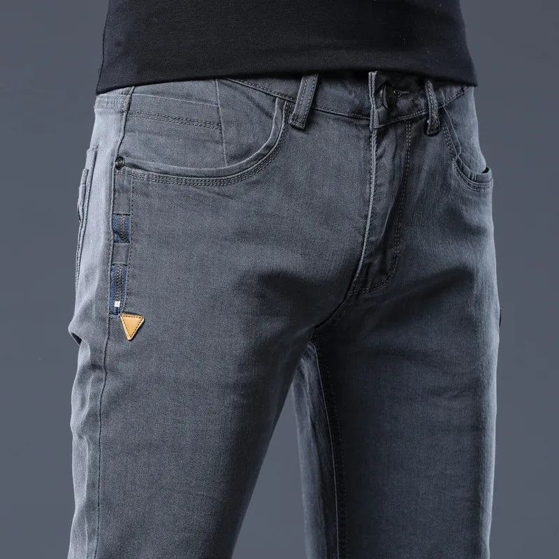 ICPANS Skinny Denim Jeans Men Slim Fit Stretch Mens Jeans Pant Gray Blue 2025 New