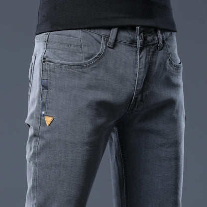 ICPANS Skinny Denim Jeans Men Slim Fit Stretch Mens Jeans Pant Gray Blue 2025 New