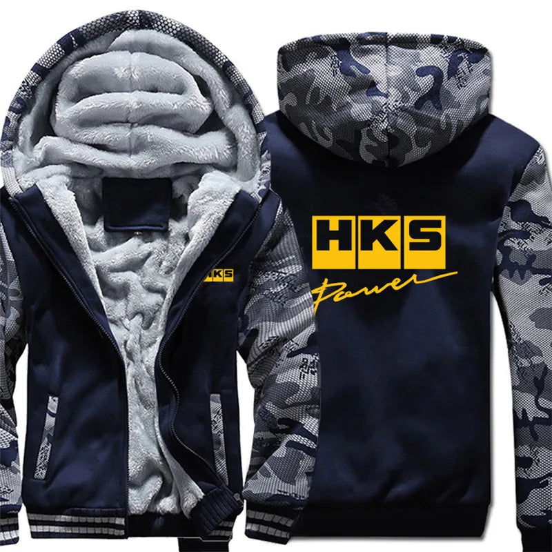 HKS Power and Sports Hoodies Men Streetwear Coat Wool Liner Jacket HKS Sweatshirts Warm Hoody