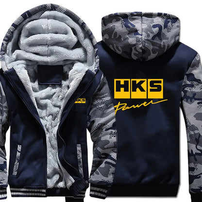 HKS Power and Sports Hoodies Men Streetwear Coat Wool Liner Jacket HKS Sweatshirts Warm Hoody
