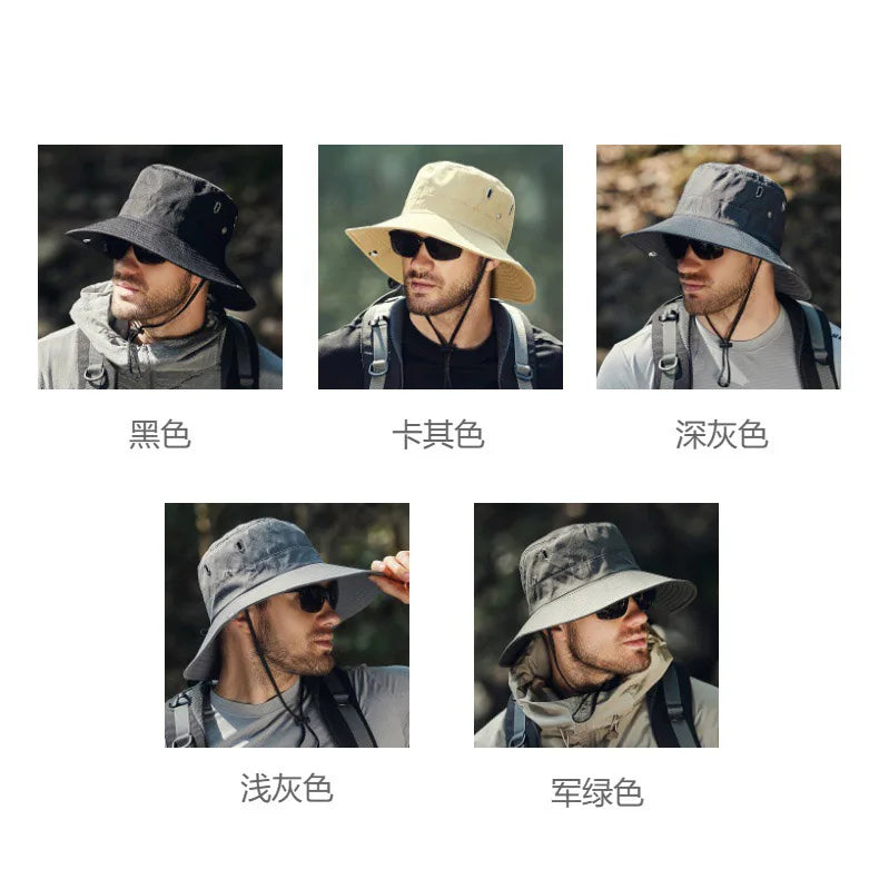 Men's Sunshade Large Eaves Sun Hat Riding Hiking Fishing Outdoor fisherman's Cap