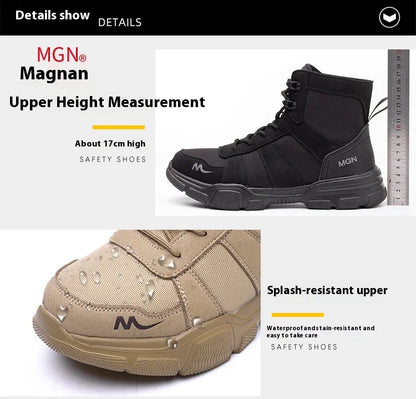 Camouflage Safety Boots Men and Women Work Indestructible Shoes Climbing Steel Toe Protective Boots Anti-puncture Safety Shoes