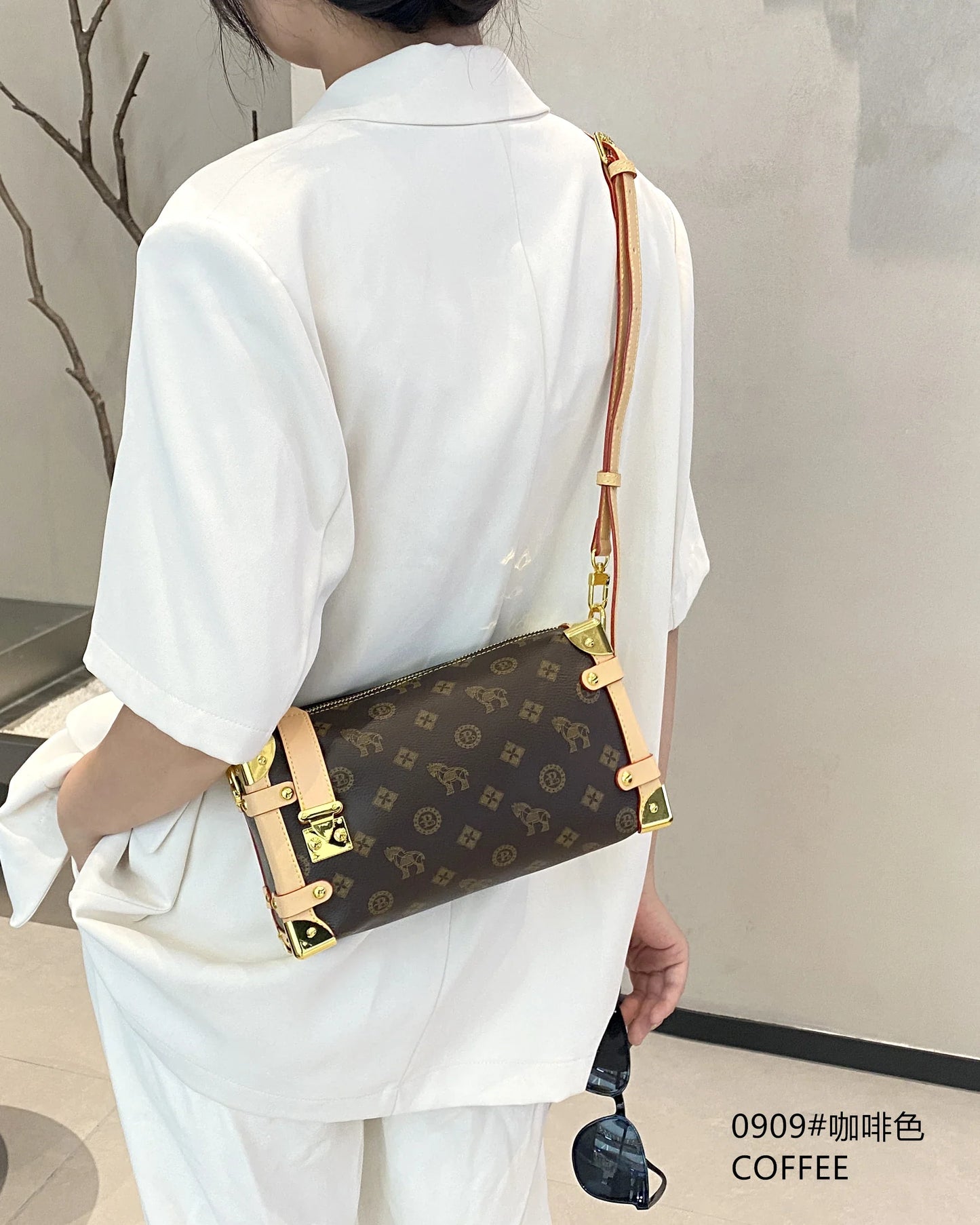 2025 Coffee Brown Crossbody Bag for Women - 可调节 Strap Shoulder Purse, Stylish Underarm Handbag, Lightweight Small Casual S