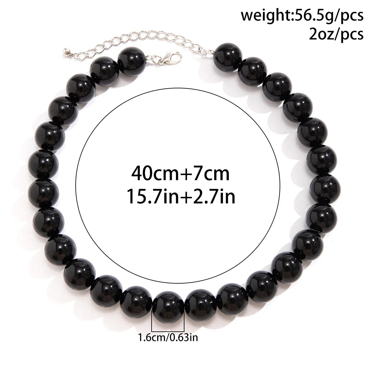 Salircon Gothic Simple Acrylic Red\Black Big Ball Bead Chain Necklace Women's Y2K Korean Clavicle Necklace Trendy Party Jewelry