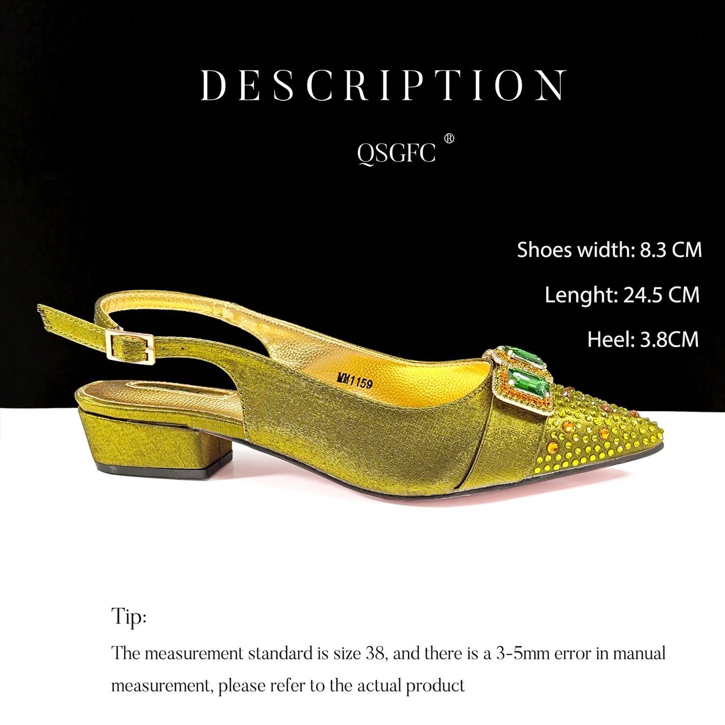 Italian Olive Pumps and Bag for Party 2024 INS Style Pointed-Toe Rhinestone Elegant Low Heels Wedge for Wome