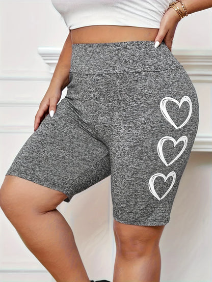 Plus Size 1XL-5XL New Women's Printed Tight Sports Shorts, Women's Loose and Personalized Printed New Style