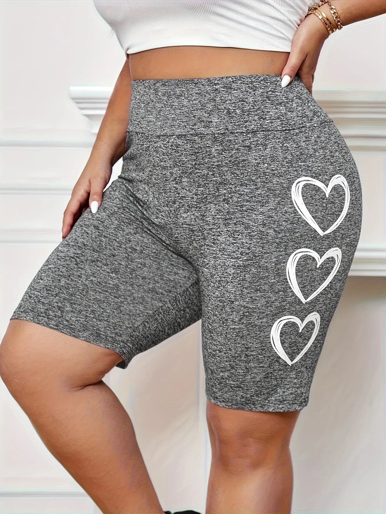 Plus Size 1XL-5XL New Women's Printed Tight Sports Shorts, Women's Loose and Personalized Printed New Style