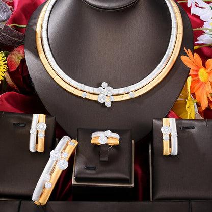 Simple Multicolor African Jewelry Sets for Women Wedding Luxury Naija Jewelry Set Cubic Zirconia Dubai Bridal Jewelry Sets