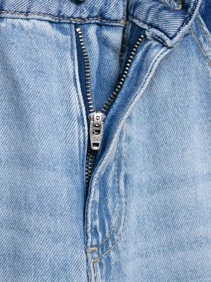 Calça Jeans Vintage com Zíper Solta e Ampla