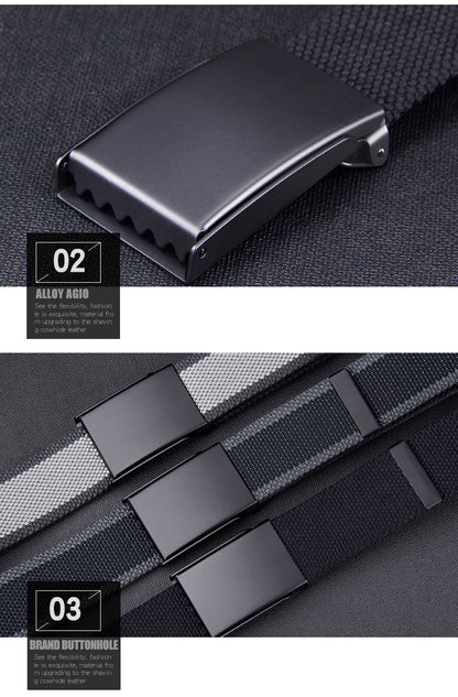 Plus LONG Size 160 150 140 130 120 110 cm Canvas Belts Men Black Automatic buckle Unisex Women Large Big Size Jeans Belts 2023